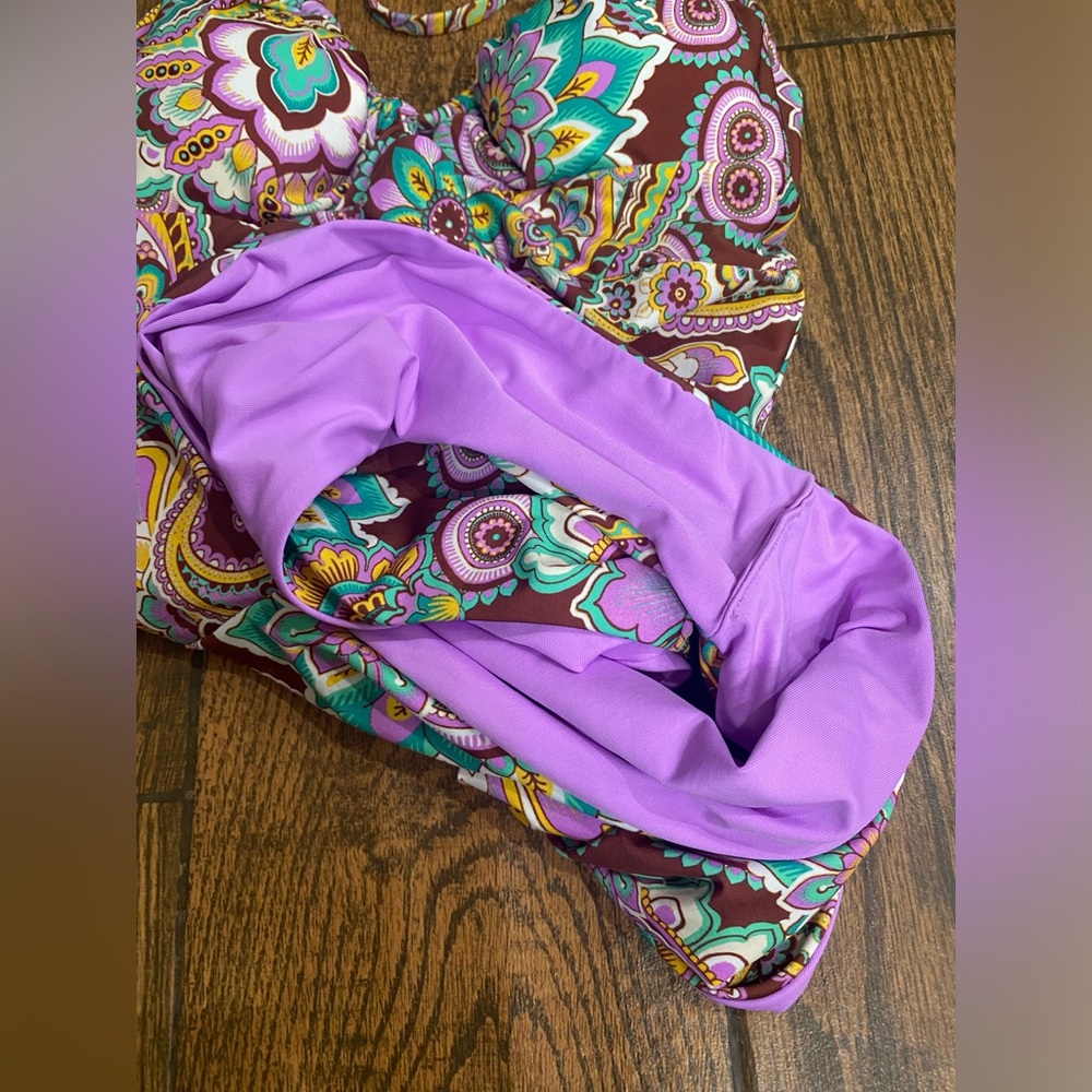 BECCA retro 70s floral print swimsuit (NWT) - Picture 3 of 5